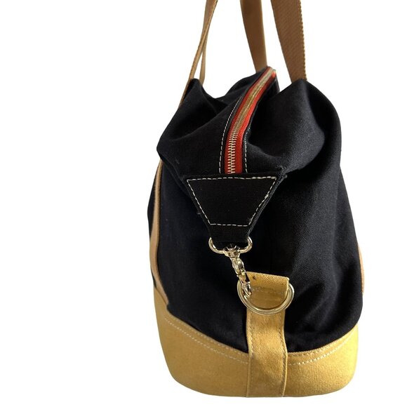 Spartina 449 Stoddard Cargo Duffle Bag Weekender Linen Leather + Wristlet - Picture 5 of 16